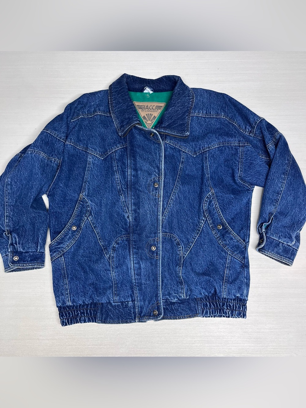 Giacca by J. Gallery Vintage 80’s Snap Denim Bomber Jacket.